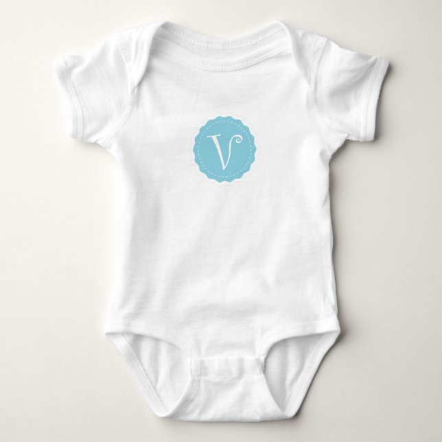 Customisable Letter "V" Baby Bodysuit (Front)