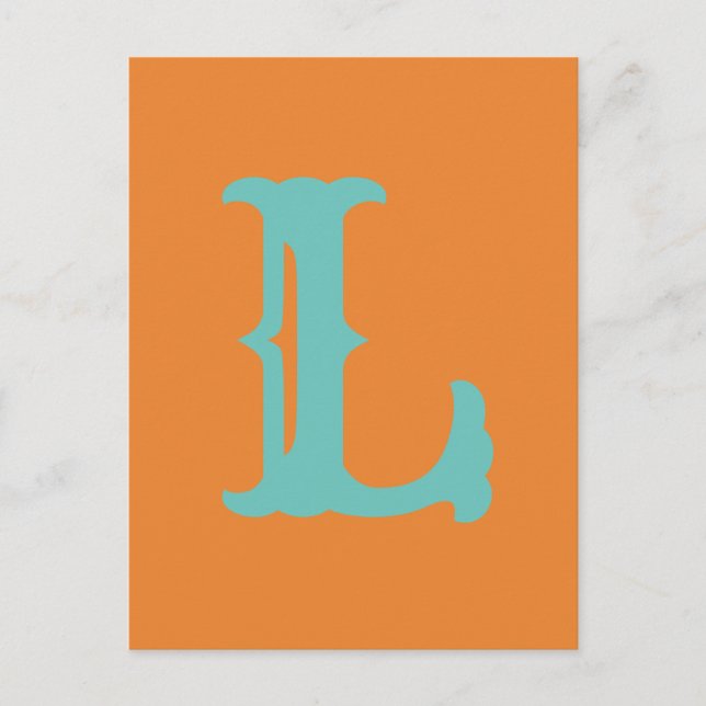 Customisable letters and colours!  L Postcard (Front)