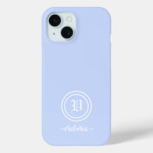 Customisable Light Blue Monogram Phone Case