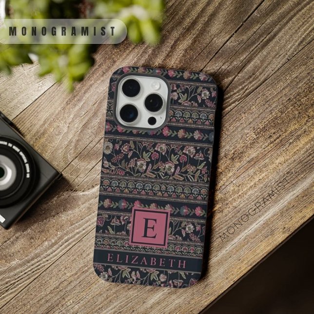 Customisable Light Dark Grey Pink Aztec Pattern iPhone Case (Customizable Light Dark Grey Pink Aztec Pattern iPhone Case)