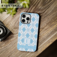 Customisable Light Soft Bright Blue Argyle Pattern