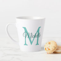 Customisable Light Teal Monogram Initial Small