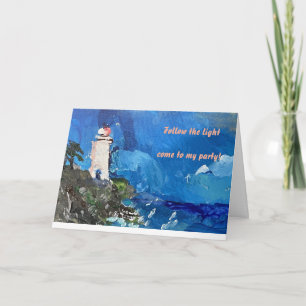 Customisable Lighthouse by the Ocean Invitation