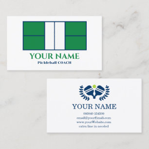 Customisable lime green realistic pickleball business card