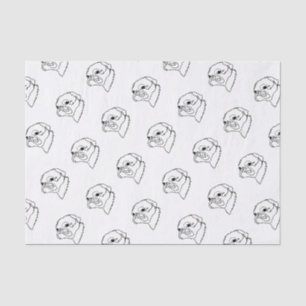 Customisable Line art Pug Tissue Paper