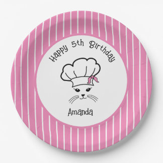 Customisable Little Baker Cat Paper Plate