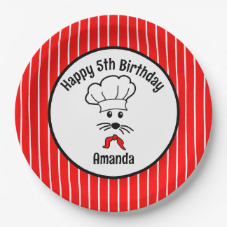 Customisable Little Mouse Baker Party Paper Plate