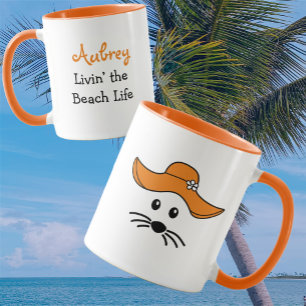 Customisable Little Mouse Beach Girl Mug