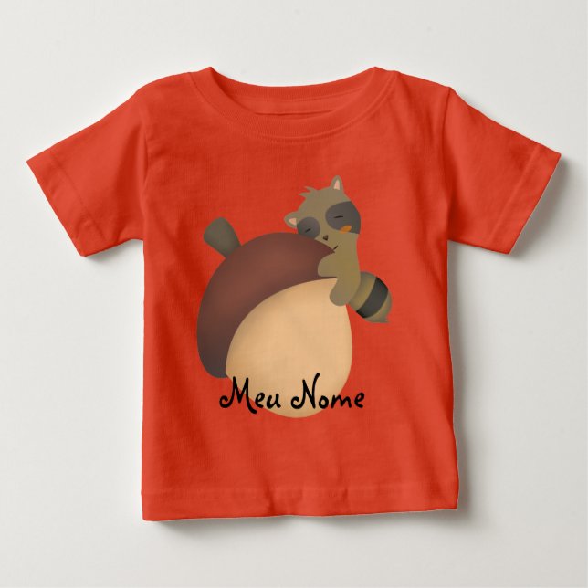 Customisable Little Racoon Baby T-Shirt (Front)