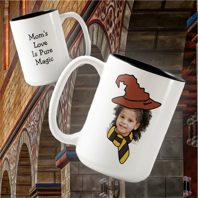 Customisable Little Wizard Photo Booth Two-Tone Co Coffee Mug (Creator Uploaded)