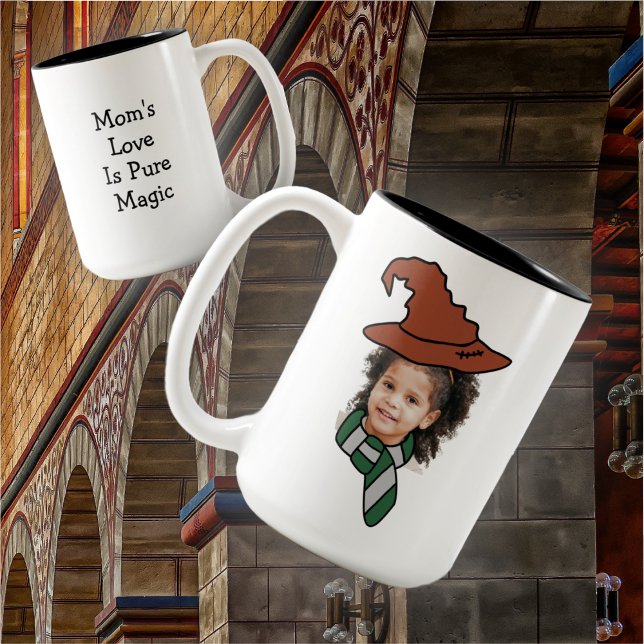 Customisable Little Wizard Photo Booth Two-Tone Co Two-Tone Coffee Mug (Creator Uploaded)