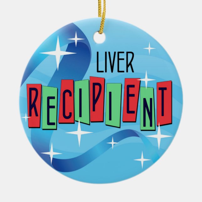 Customisable Liver Recipient Christmas Ceramic Tree Decoration (Front)