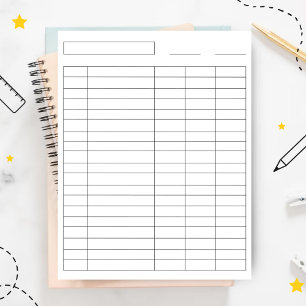 Customisable Log Book Five Column Small Business Notepad