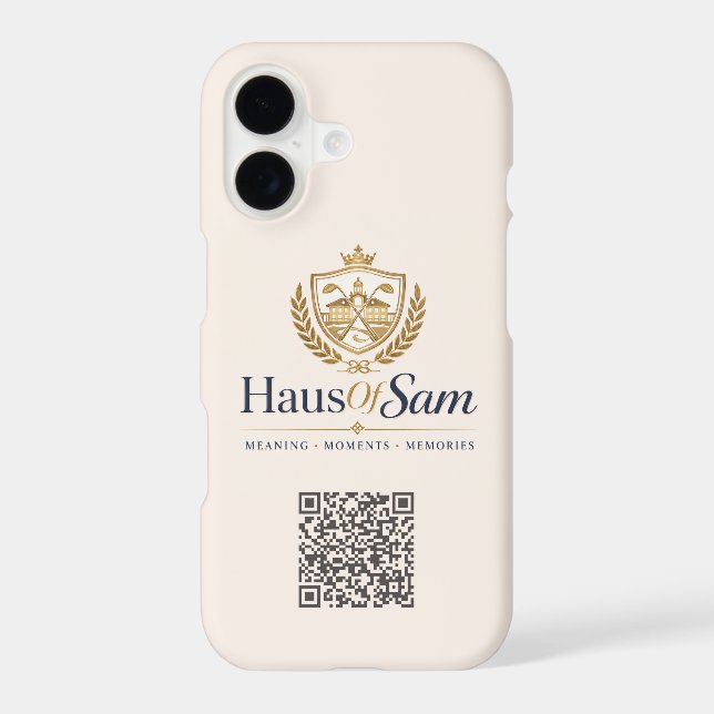 Customisable Logo And QR code Soft Warm Ivory  (Back)