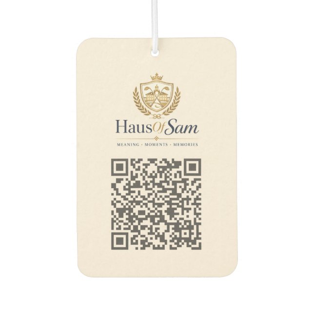 Customisable Logo And QR code Soft Warm Ivory  Car Air Freshener (Front)