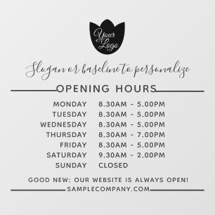  Customisable Logo And Text Business Opening Hours