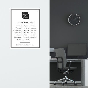 Customisable Logo And Text Business Opening Hours 