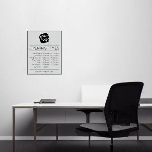 Customisable Logo And Text Business Opening Hours