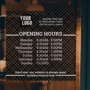 Customisable Logo And Text Business Opening Hours