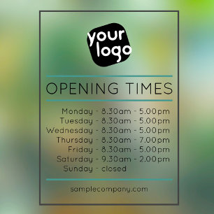 Customisable Logo And Text Business Opening Hours