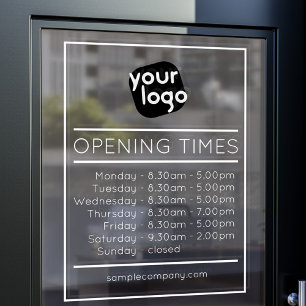 Customisable Logo And Text Business Opening Hours