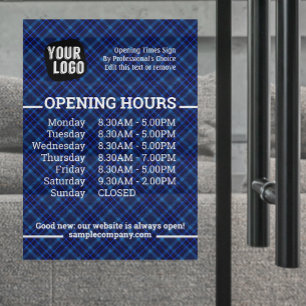 Customisable Logo And Text Business Opening Hours