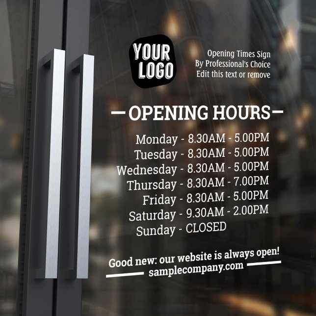 Customisable Logo And Text Business Opening Hours (Creator Uploaded)
