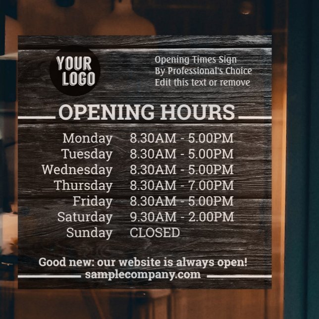 Customisable Logo And Text Business Opening Hours (Creator Uploaded)