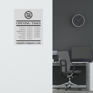 Customisable Logo And Text Business Opening Hours 