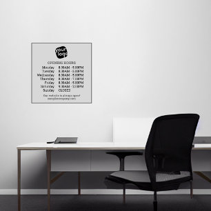 Customisable Logo And Text Business Opening Hours 