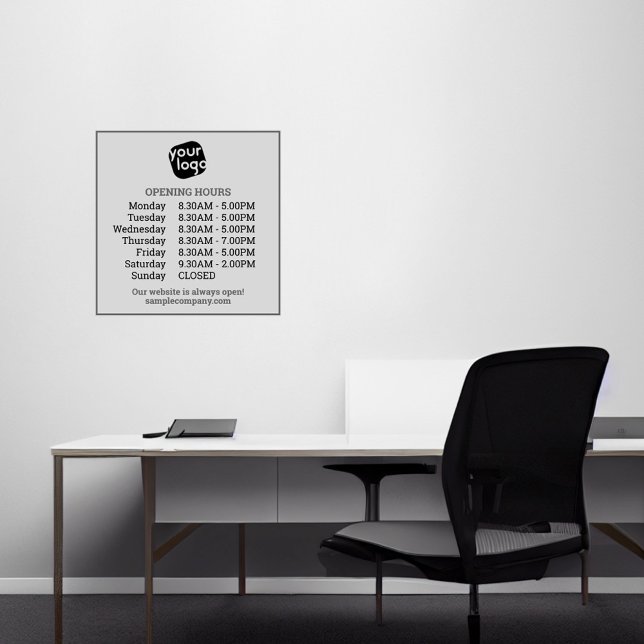 Customisable Logo And Text Business Opening Hours  (Creator Uploaded)