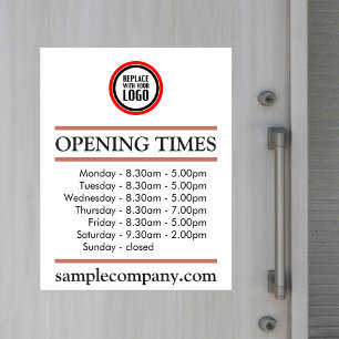 Customisable Logo And Text Business Opening Hours