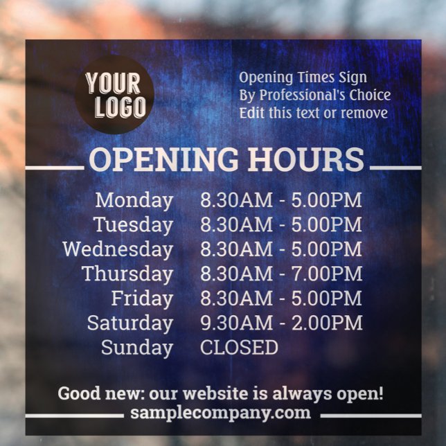 Customisable Logo And Text Business Opening Hours (Creator Uploaded)