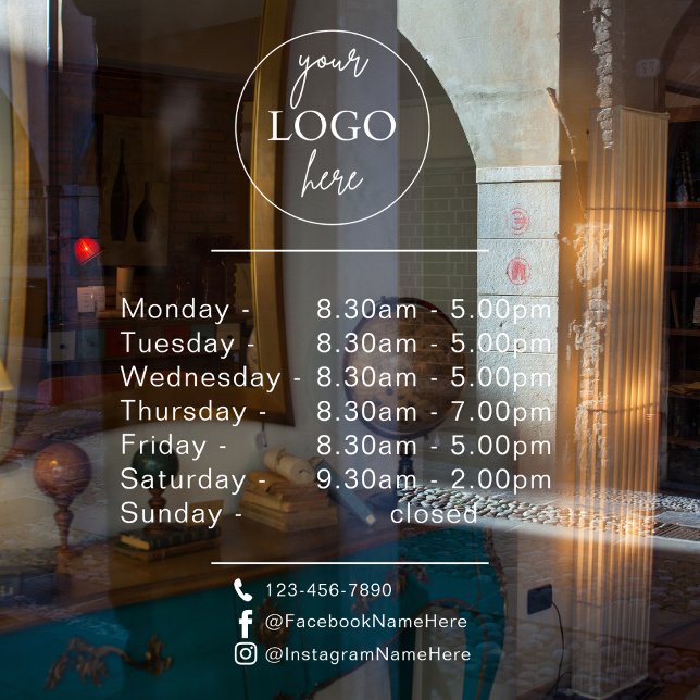 Customisable Logo And Text Business Opening Hours (Creator Uploaded)