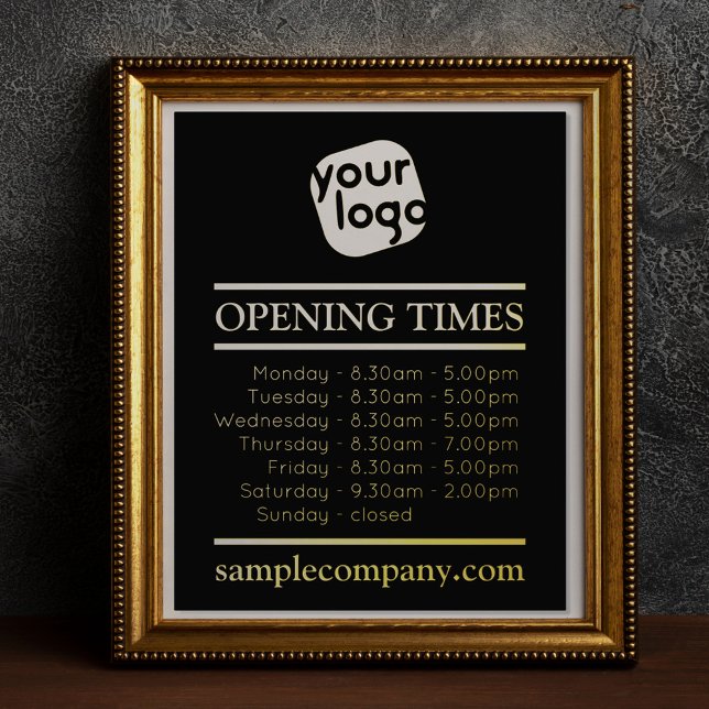  Customisable Logo And Text Business Opening Hours Foil Prints (Creator Uploaded)