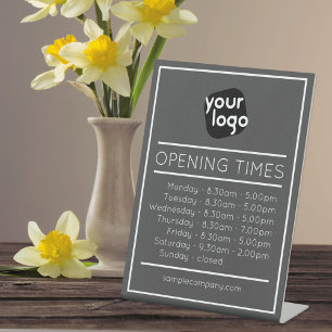 Customisable Logo And Text Business Opening Hours Pedestal Sign