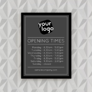  Customisable Logo And Text Business Opening Hours Poster