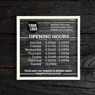 Customisable Logo And Text Business Opening Hours  Poster