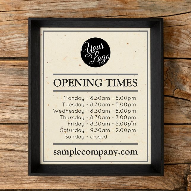  Customisable Logo And Text Business Opening Hours Poster (Creator Uploaded)