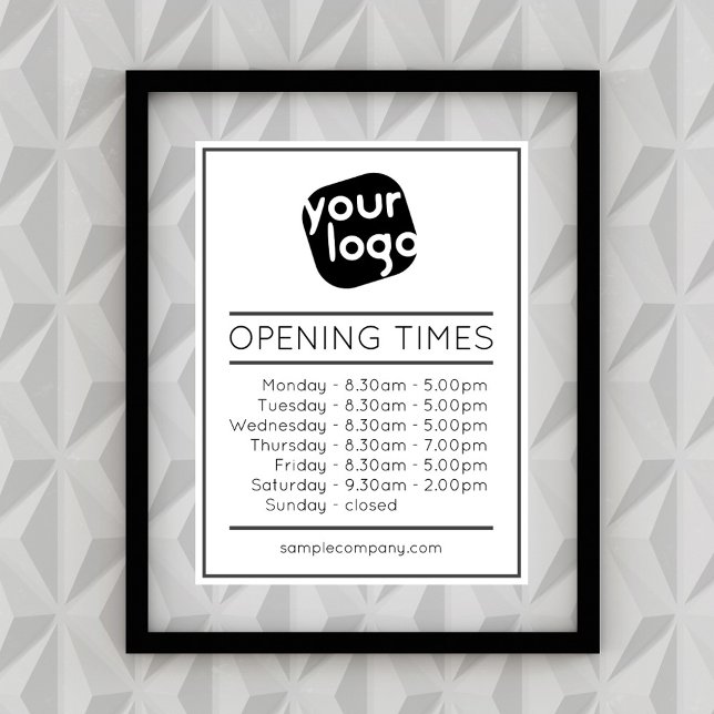  Customisable Logo And Text Business Opening Hours Poster (Creator Uploaded)