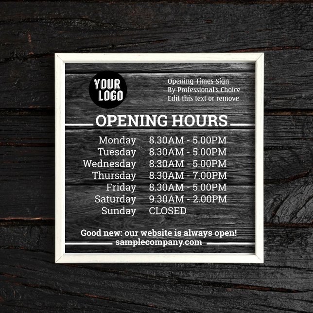 Customisable Logo And Text Business Opening Hours  Poster (Creator Uploaded)