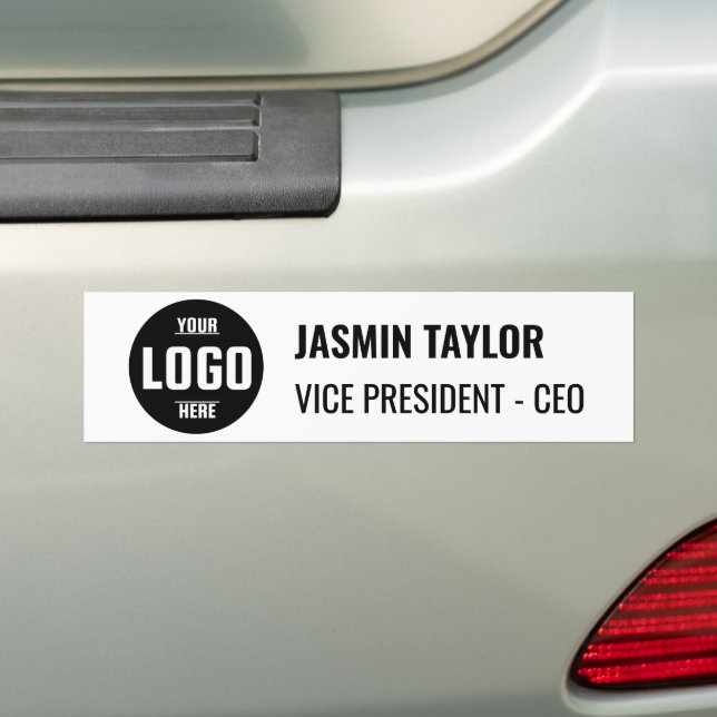 Customisable Logo & Job Title | Modern Minimalist Bumper Sticker (On Car)