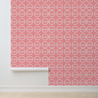 Customisable Logo Pattern on Light Pink Background Wallpaper