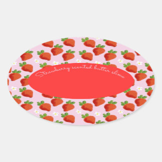 customisable logo strawberry slime  oval sticker