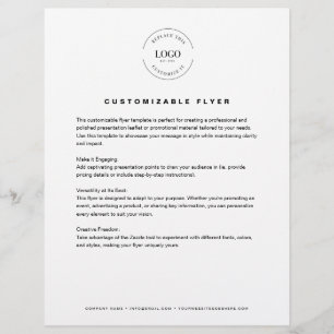 Customisable logo text contact info business flyer