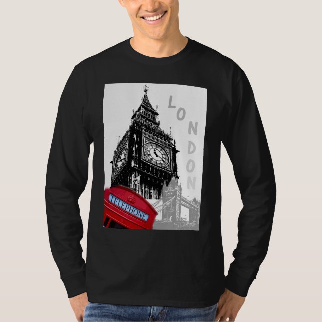 Customisable London Big Ben Clock Tower Modern T-Shirt (Front)