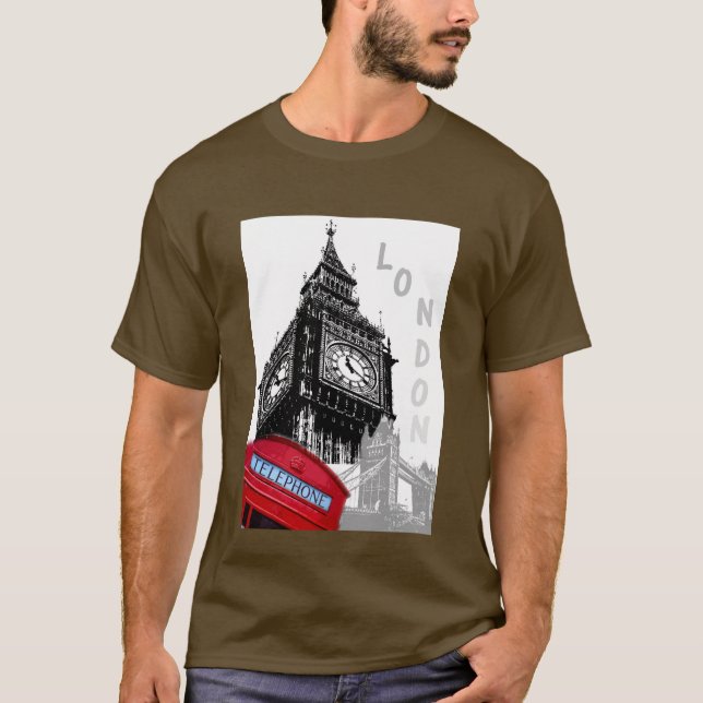 Customisable London Big Ben Clock Tower Modern T-Shirt (Front)