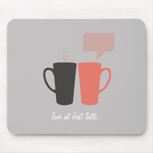 Customisable "Love at First Latte" Mouse Pad (Front)