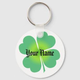 Customisable Lucky Four Leaf Clover Keychain