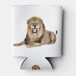 Customisable lying lion can cooler